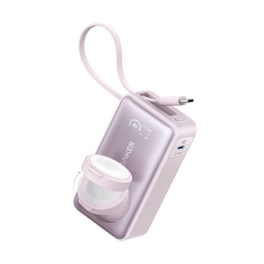 Повербанк Anker MagGo Power Bank (10K, 35W) Pink Aura для Apple Watch 9