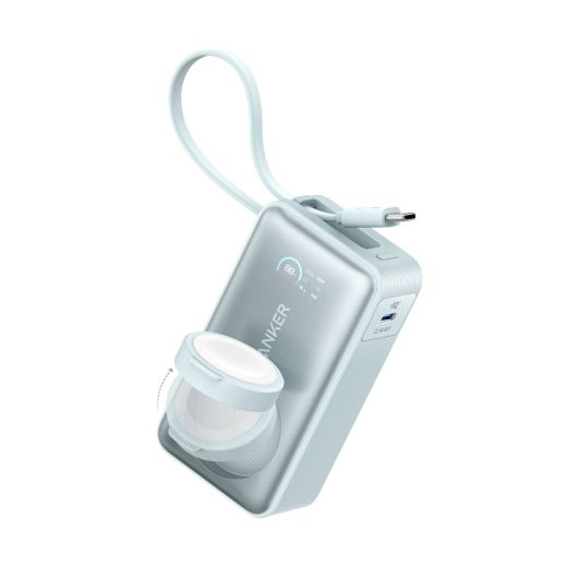 Повербанк Anker MagGo Power Bank (10K, 35W) Teal Oasis для Apple Watch 9