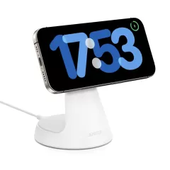 Бездротова зарядка Anker MagGo Wireless Charger (2 в 1, Dock Stand) Aurora White