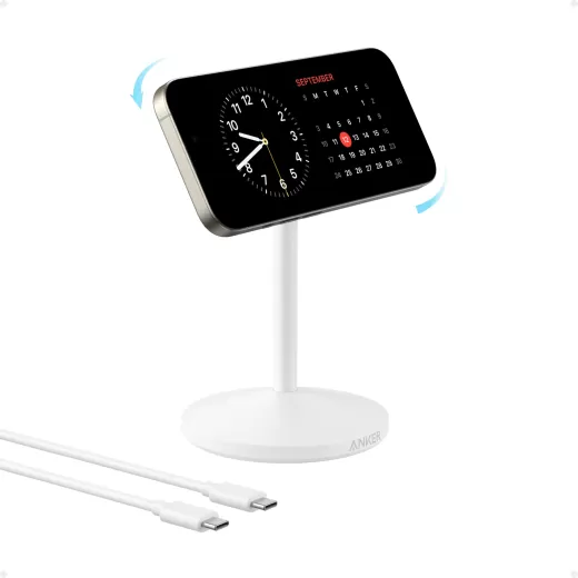 Підставка з бездротовою зарядкою Anker MagGo Wireless Charger (Stand) Aurora White