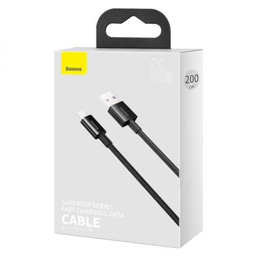 Кабель Baseus Superior Series Fast Charging Data Cable USB-A to Type-C 66W 2m Black (CATYS-A01)