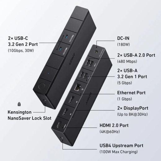 Док-станція Anker 568 USB-C Docking Station (11 в 1, USB4)