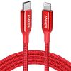 Кабель Anker 762 USB-C to Lightning Cable Red 0.9m (A8842091)