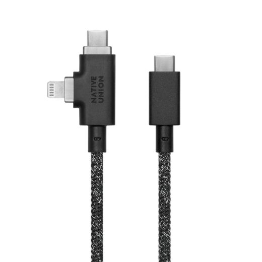 Кабель Native Union Belt Cable Duo Pro 240W USB-C to USB-C & Lightning Cosmos Black 2.4 метра (BELT-PROCCL-COS-NP)