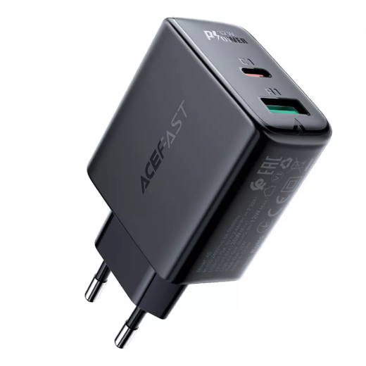 Сетевое зарядное устройство Acefast A5 PD 32W (Type-C + USB) Black