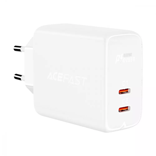 Сетевое зарядное устройство Acefast A9 PD 40W (2 Type-C) White