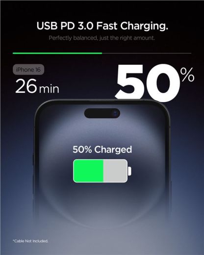 Быстрая зарядка Spigen Essential 20W Wall Charger EE201EU Black (ACH09217)