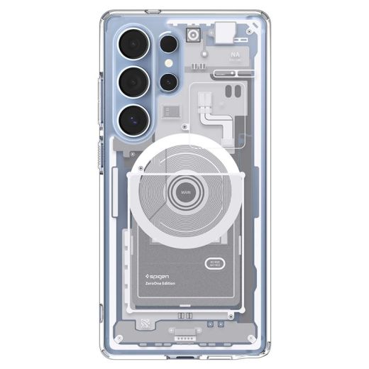 Прозорий чохол Spigen Ultra Hybrid MagSafe Zero One White для Samsung Galaxy S25 Ultra (ACS08958)