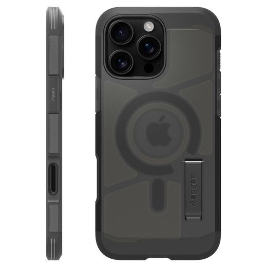 Противоударный чехол Spigen Tough Armor T MagSafe Frost Black для iPhone 16 Pro Max (ACS09070)