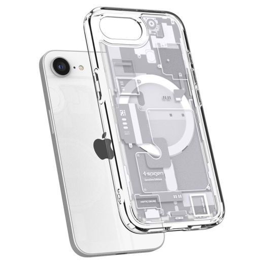 Прозрачный чехол Spigen Ultra Hybrid MagSafe Zero One White для iPhone 16e (ACS09142)