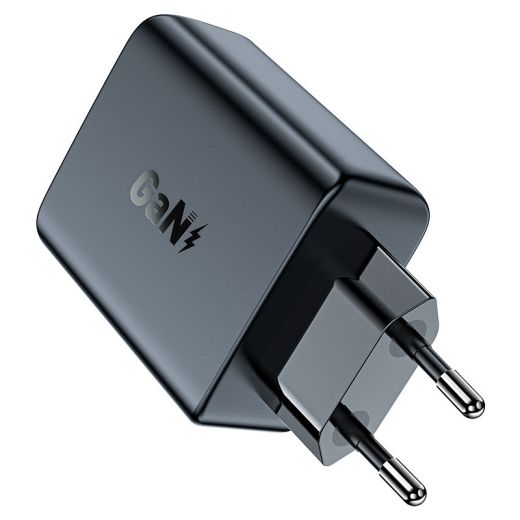 Швидка зарядка ACEFAST [A49] GaN Dual Port Series 2xUSB-C 35W Black