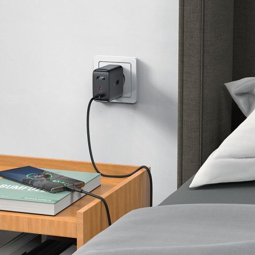 Швидка зарядка ACEFAST [A49] GaN Dual Port Series 2xUSB-C 35W Black