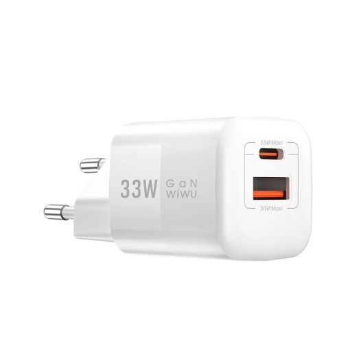 Швидка зарядка WIWU [Wi-U008] Wall Fast Charger PD+QC 33W White