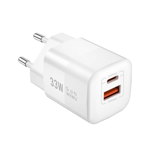 Швидка зарядка WIWU [Wi-U008] Wall Fast Charger PD+QC 33W White