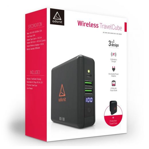 Беспроводная зарядка Adonit Wireless TravelCube Black (3124-17-07-A)