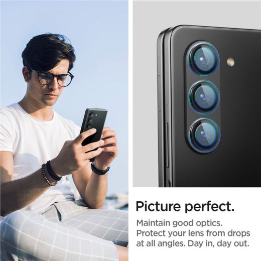 Защитное стекло для камеры Spigen Glass tR EZ Fit Optik Pro 2 шт. Black для Samsung Galaxy Z Fold5 (AGL06524)