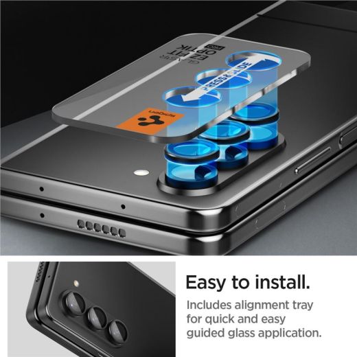 Защитное стекло для камеры Spigen Glass tR EZ Fit Optik Pro 2 шт. Black для Samsung Galaxy Z Fold5 (AGL06524)