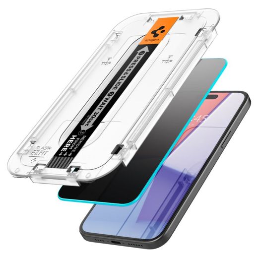 Защитное стекло антишпион Spigen Glass tR EZ Fit HD Privacy 1 шт. для iPhone 16 | 15 (AGL07121)