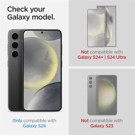 Захисне скло антишпигун Spigen Glass tR EZ Fit Privacy 2 Pack для Samsung Galaxy S24 (AGL07627)