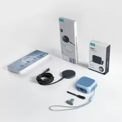 Чехол ESR Orbit Hybrid Snap-and-Charge Bundle Titanium для AirPods 4 (2024)