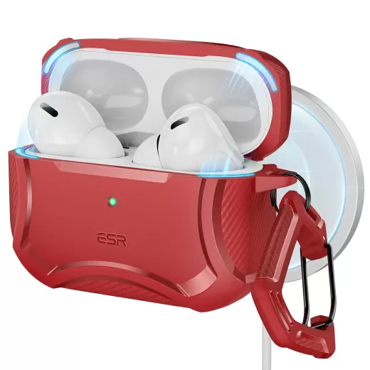 Протиударний чохол з карабіном ESR Cyber Tough Case (HaloLock) Red для AirPods Pro 2 (2022)