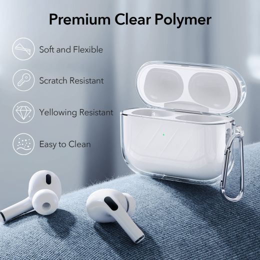 Прозорий чохол з карабіном ESR Air Ripple Carrying Case Clear для AirPods Pro 2 (2022)