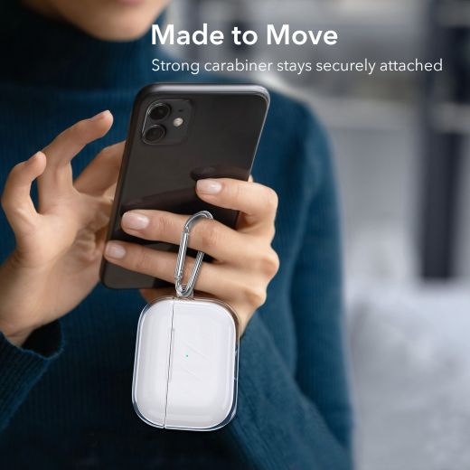 Прозорий чохол з карабіном ESR Air Ripple Carrying Case Clear для AirPods Pro 2 (2022)