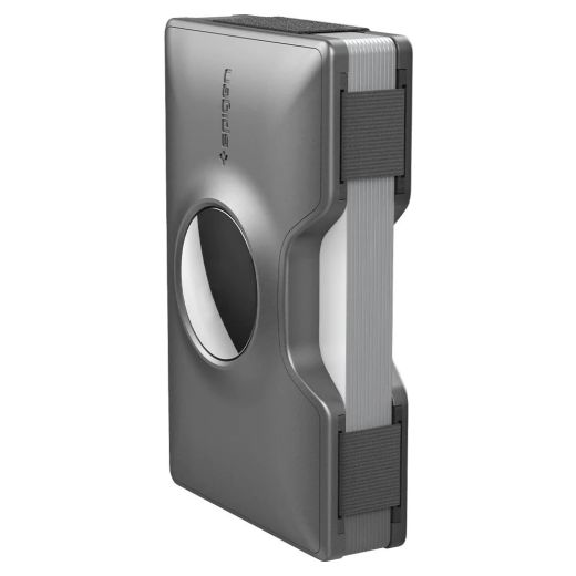 Шкіряний чохол для карток з тримачем для AirTag Spigen Card Holder Wallet S Gunmetal (AMP02303)