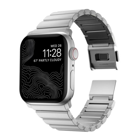 Металевий ремінець Nomad Aluminum Band Silver для Apple Watch 49мм | 45мм | 44мм