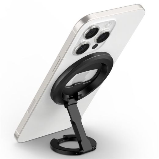 Магнітне кільце-підставка для телефону Spigen O-Mag Magnetic Phone Holder with Adjustable Stand Black (AMP08822)