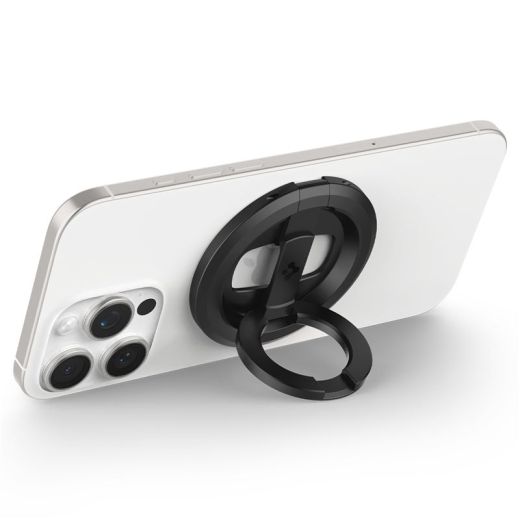 Магнітне кільце-підставка для телефону Spigen O-Mag Magnetic Phone Holder with Adjustable Stand Black (AMP08822)