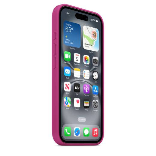 Оригінальний силіконовий чохол Apple Silicone Case with MagSafe Fuchsia для iPhone 16 Plus (MYYE3)