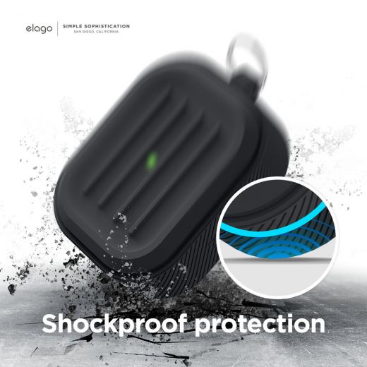 Силиконовый чехол Elago Armor Black для AirPods 3 (EAP3AM-BK)