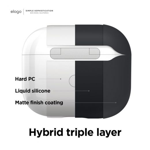 Силіконовий чохол Elago Liquid Hybrid Hang Black для AirPods 3 (AP3RH-HANG-BK)
