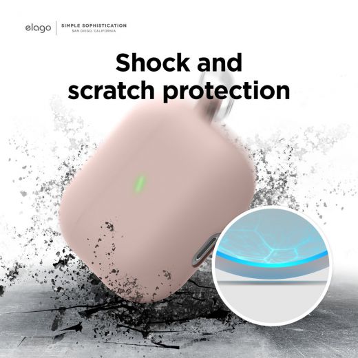 Силиконовый чехол Elago Liquid Hybrid Hang Lovely Pink для AirPods 3 (AP3RH-HANG-LPK)