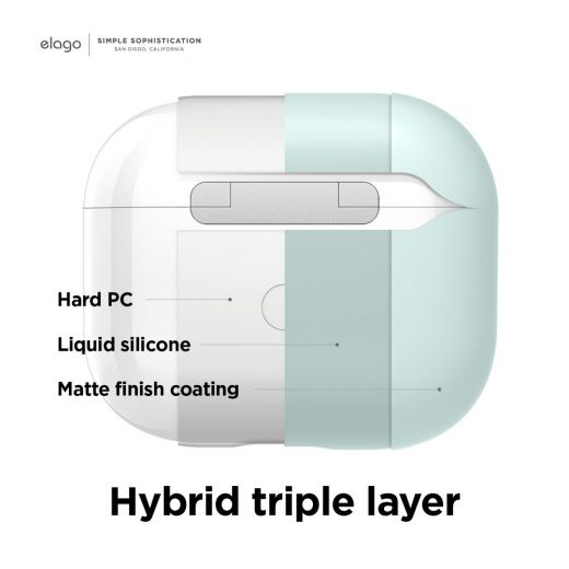 Силиконовый чехол Elago Liquid Hybrid Hang Mint для AirPods 3 (AP3RH-HANG-MT)