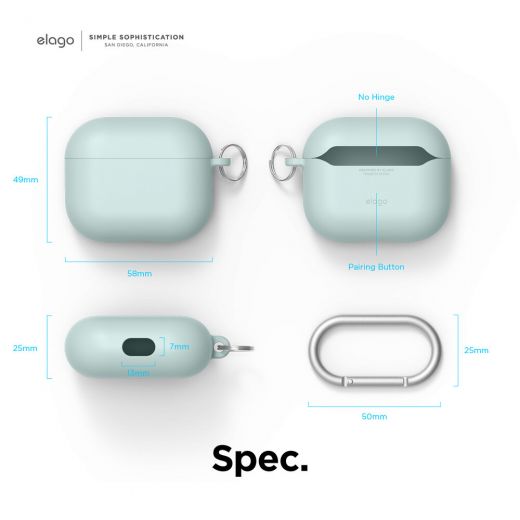 Силиконовый чехол Elago Liquid Hybrid Hang Mint для AirPods 3 (AP3RH-HANG-MT)