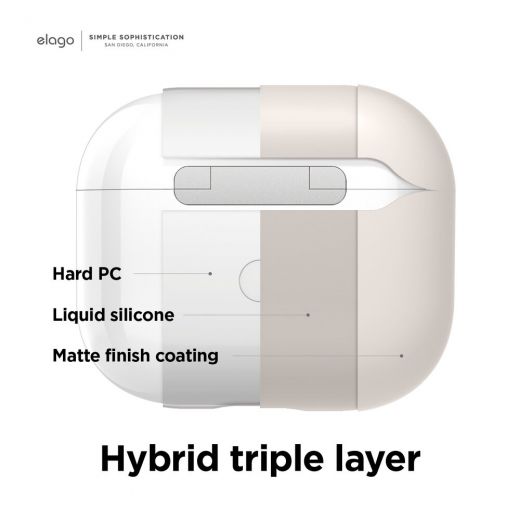 Силіконовий чохол Elago Liquid Hybrid Hang Stone для AirPods 3 (AP3RH-HANG-ST)