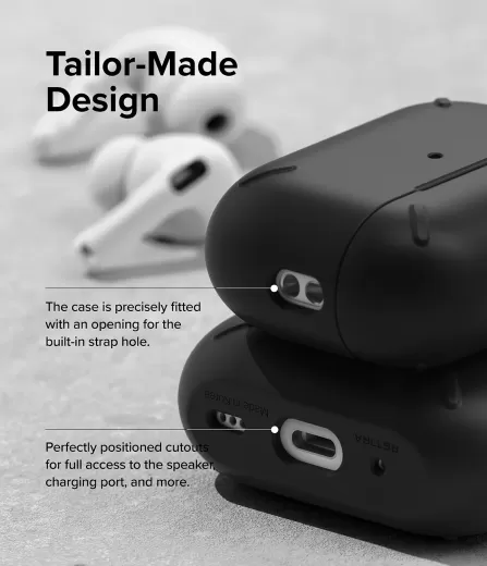 Чехол с карабином Ringke Layered Black для AirPods Pro 2