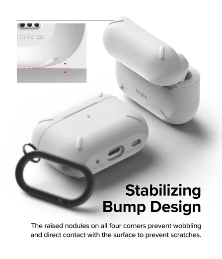 Чехол с карабином Ringke Layered White для AirPods Pro 2