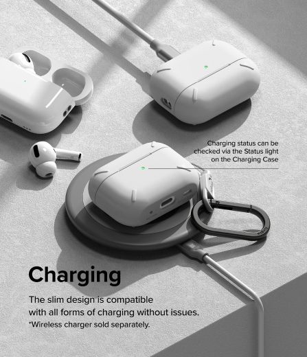 Чехол с карабином Ringke Layered White для AirPods Pro 2