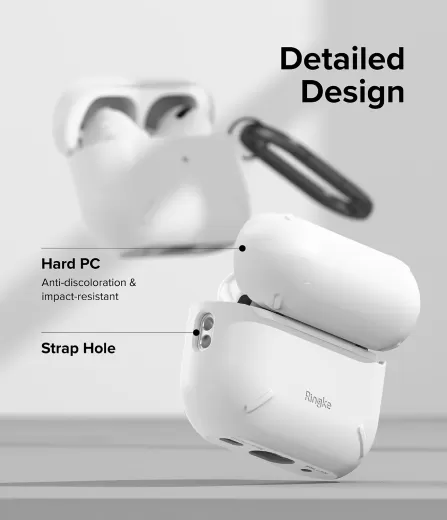 Чехол с карабином Ringke Layered White для AirPods Pro 2