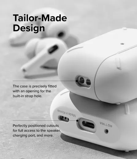 Чехол с карабином Ringke Layered White для AirPods Pro 2
