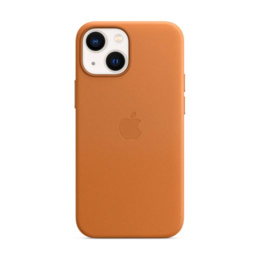 Оригинальный кожаный чехол Apple Leather Case with MagSafe Golden Brown для iPhone 13 Mini (MM0D3)