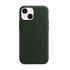 Оригинальный кожаный чехол Apple Leather Case with MagSafe Sequoia Green для iPhone 13 Mini (MM0J3)