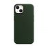 Оригинальный кожаный чехол Apple Leather Case with MagSafe Sequoia Green (MM173) для iPhone 13
