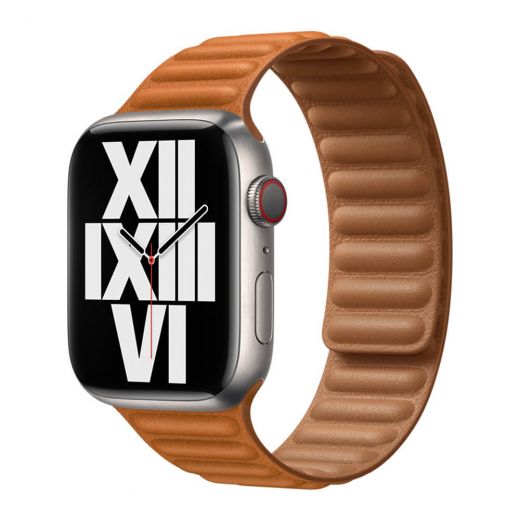 Оригінальний ремінець Apple Leather Link Size S | M Golden Brown для Apple Watch 41mm | 40mm | 38mm (ML7K3)