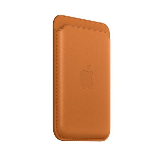 Кожаный чехол-кошелек с локатором Apple Leather Wallet with MagSafe Golden Brown (MM0Q3) для iPhone 12 | 13 | 14