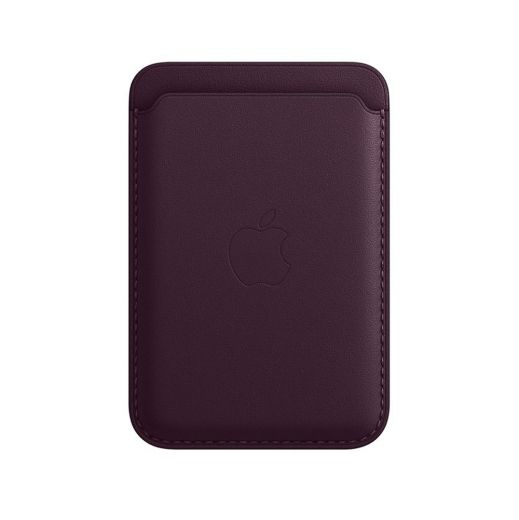 Кожаный чехол-кошелек с локатором Apple Leather Wallet with MagSafe Dark Cherry (MM0T3) для iPhone 12 | 13 | 14