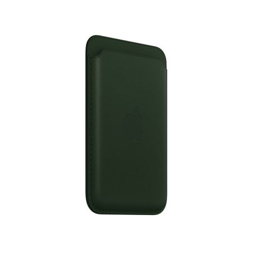 Кожаный чехол-кошелек с локатором Apple Leather Wallet with MagSafe Sequoia Green (MM0X3) для iPhone 12 | 13 | 14